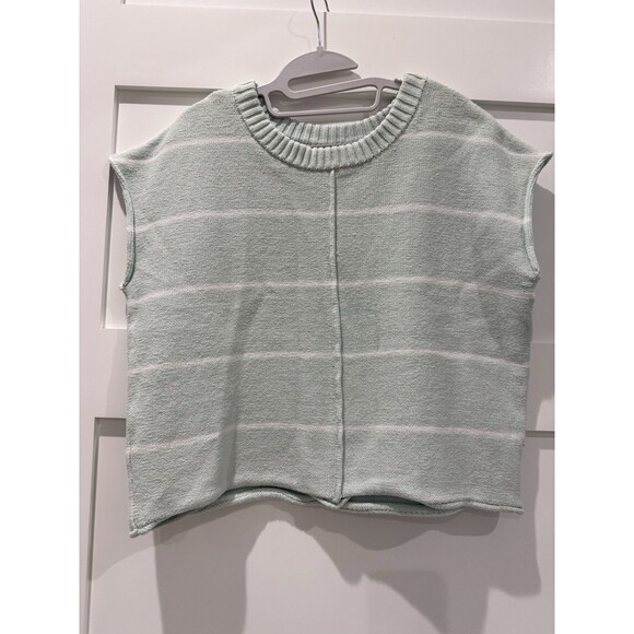 dip Women's Sweater Top Sleeveless Striped Soft Stretch Size M - Picture 1 of 9